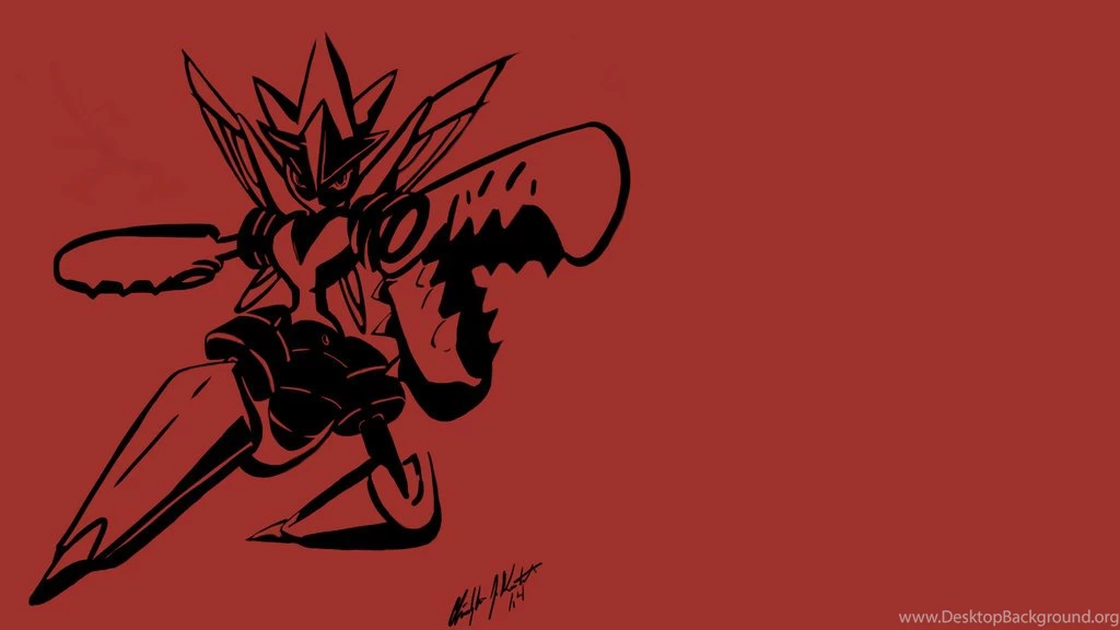Black Line Drawing On Mega Scizor Red By Keetchigan On DeviantArt