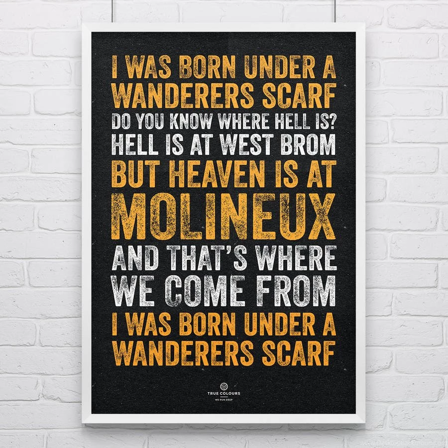 Wolverhampton Wanderers 'scarf' Football Song Print By True ...