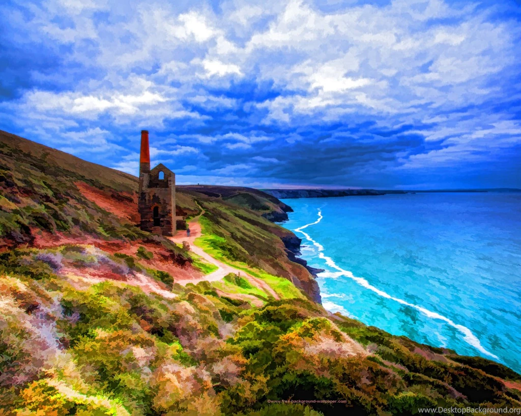 Tin Mine In Cornwall Artistic Backgrounds 1280x1024 Pixels