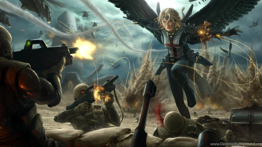 Technology And Angels Battle Wings Soldiers Apocalypse Artwork HD ...