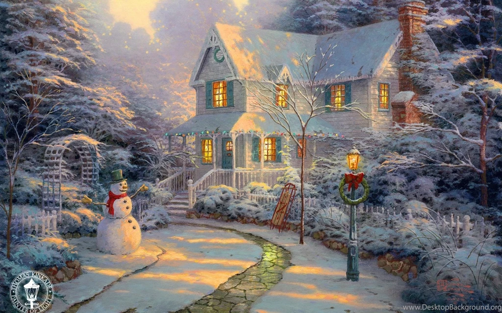 Thomas Kinkade Christmas, Sunset, 1920x1200 HD Wallpapers And FREE ...