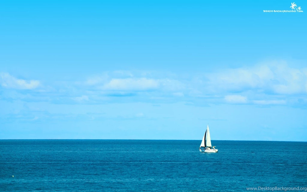 Wide Sailboat Blue Beach Wallpaper, HQ Backgrounds