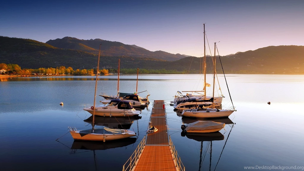 Lake Bridge Landscape Boat Reflection Sailboat Wallpapers ...