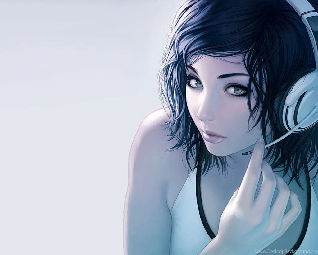 Girl With Headphones Wallpapers