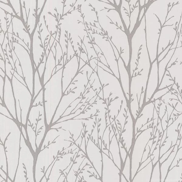Delamere Pewter Tree Branches Wallpaper, Bolt Contemporary ...