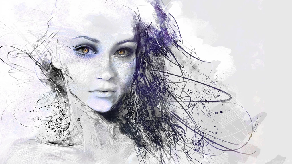 Painting Of Girl Created By Pencil Hd 1080p Photo