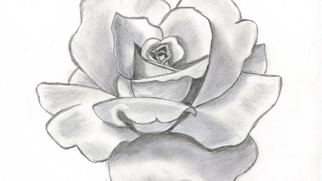 Gray Rose Drew In Pencil Art Wallpapers