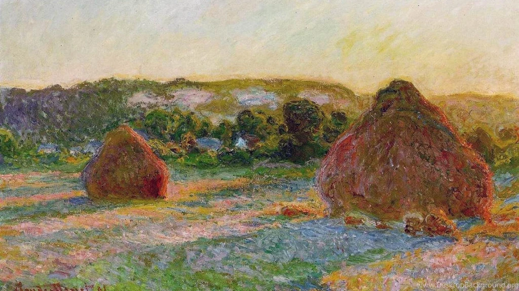 Paintings Fields Summer Wheat Claude Monet Impressionism Wallpapers ...
