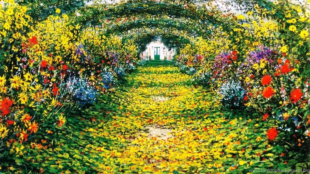 MONET IN GIVERNY WALLPAPER   (