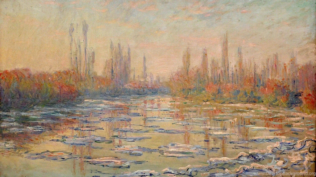 Paintings Ice Rivers Seine Claude Monet Impressionism Wallpapers ...