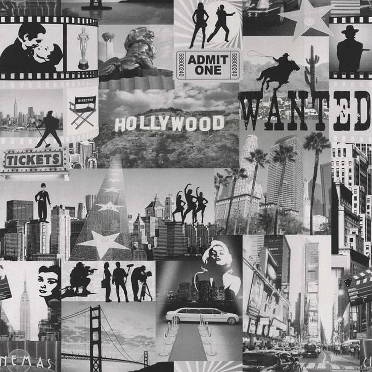 Retro Iconic Hollywood Movie Stars Wallpapers Bedroom New York ...