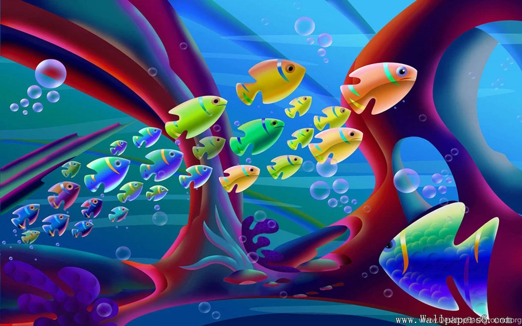 Shoals Of Fish - Design Wallpapers Free Download Wallpapers ...