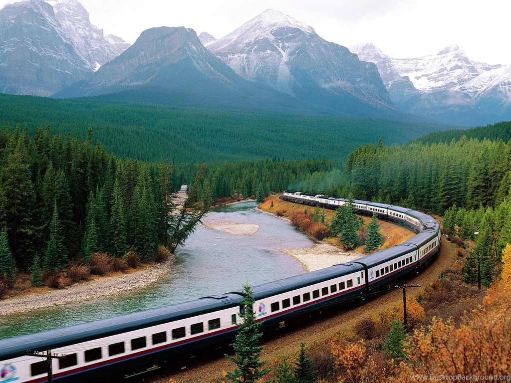 Train Crossing Banff National Park Of Canada < Transport ...
