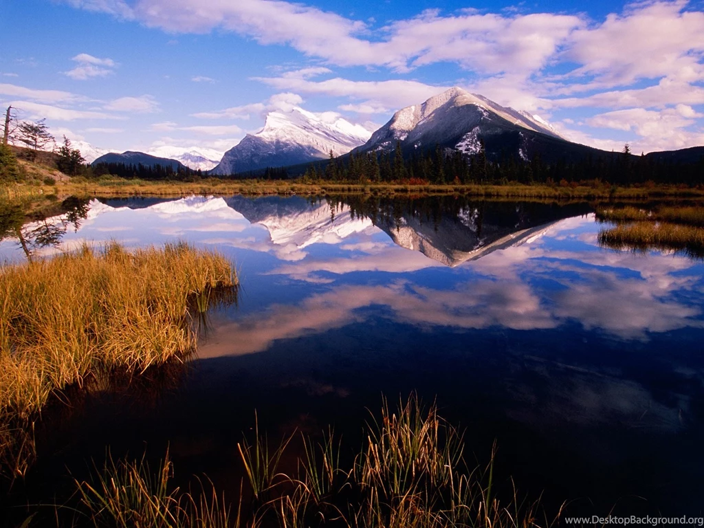 Mount Rundle From Vermillion Lakes Banff National Park Canada ...
