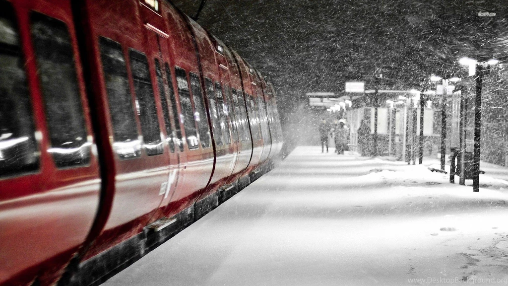 13370 Red Train In The Snow Storm 1920x1080 Photography Wallpapers ...