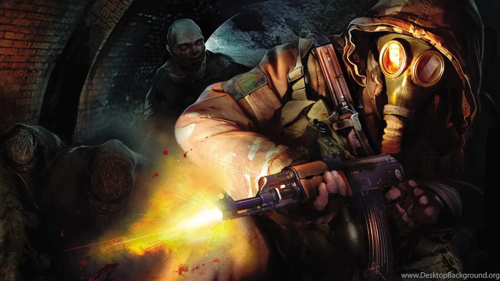 Gas Mask Guy Fighting Zombies Wallpapers From Zombie Wallpapers