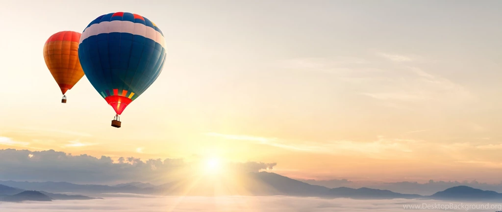 Download Wallpapers 2560x1080 Balloon, Airship, Sky, Flying, Dawn ...