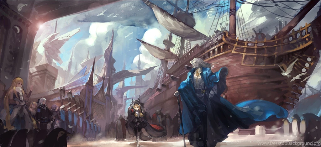 Download Anime Airship Wallpapers 1824x835