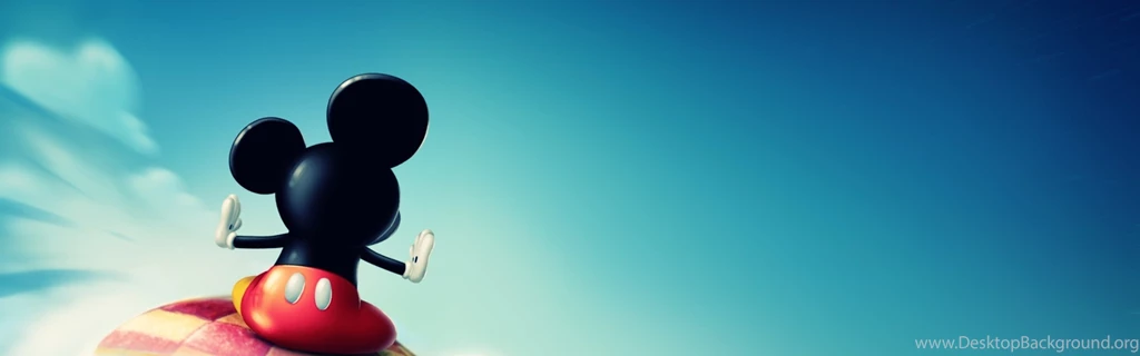 Download Wallpapers 3840x1200 Mickey Mouse, Fly, Sky, Toon Dual ...