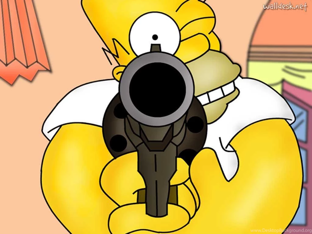 Homer With A Gun The Simpsons Wallpapers (34428115) Fanpop