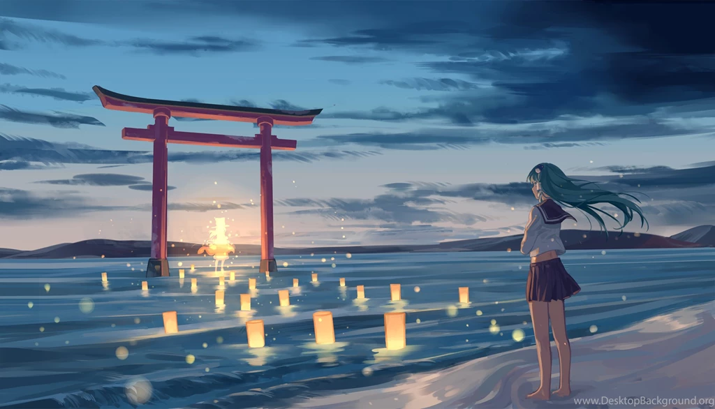 Anime Girl On The Beach Wallpapers