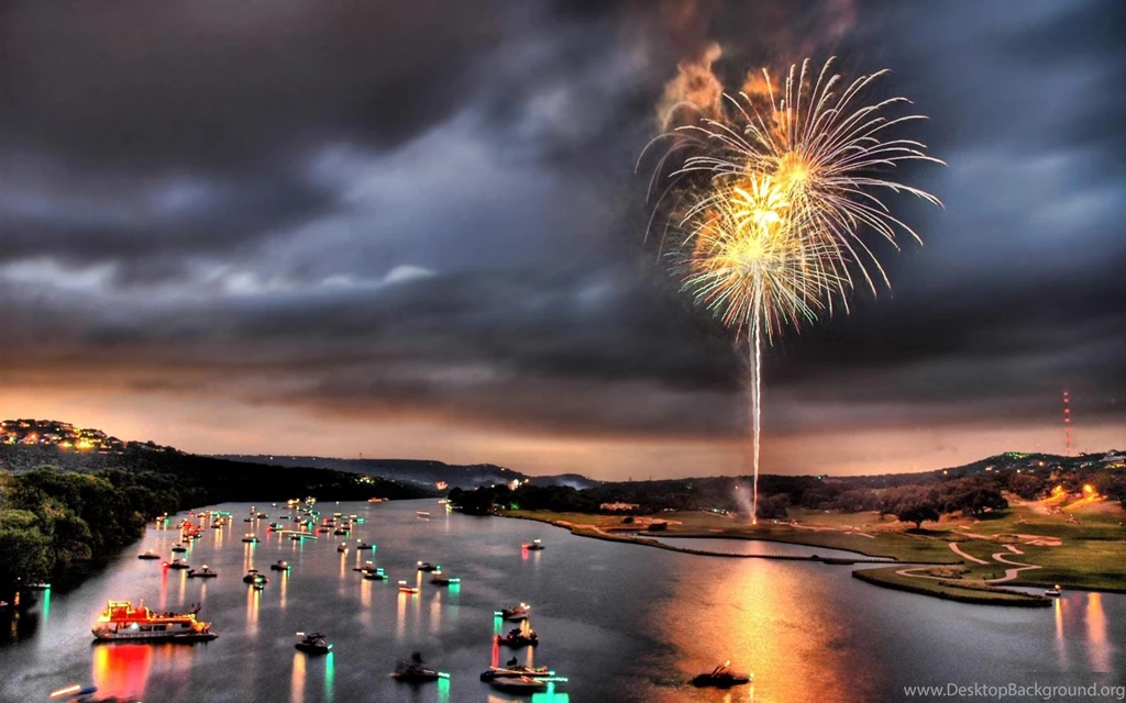 Lakes Fireworks Lake Austin Texas Usa Sky Full Hd Wallpapers ...