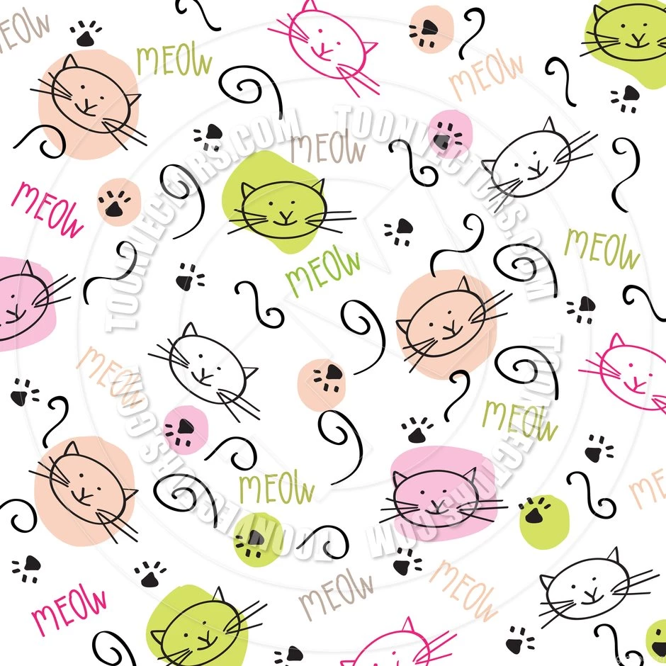 Cartoon Backgrounds Pattern With Cute Cats By Claudia Balasoiu ...