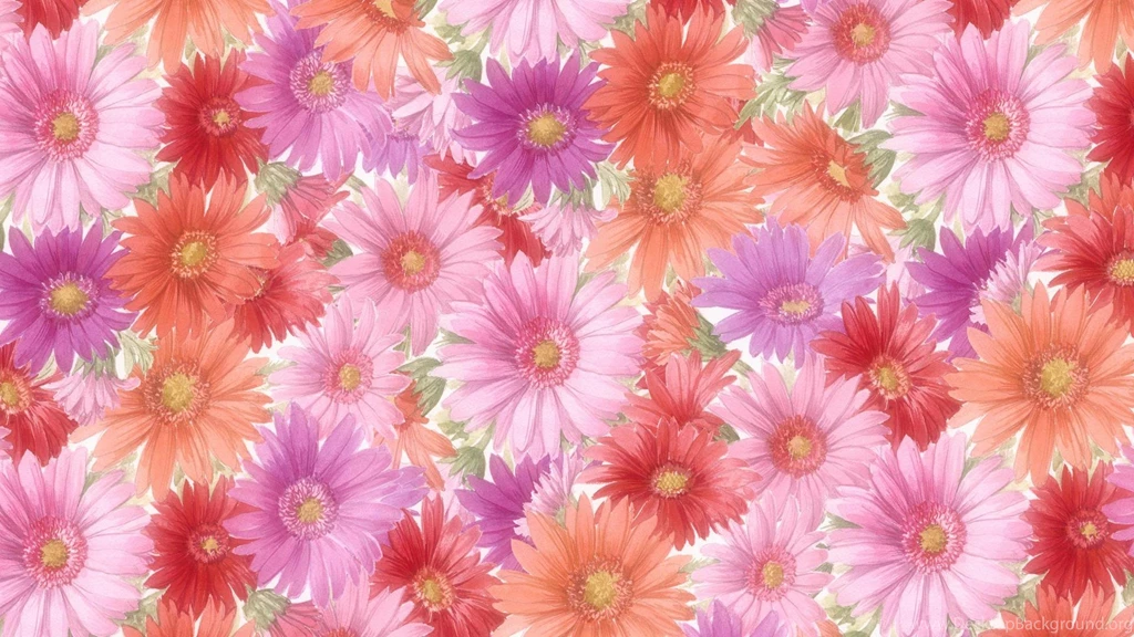 Cluster Of Red, Pink Orange Flowers >> HD Wallpaper, Get It Now!