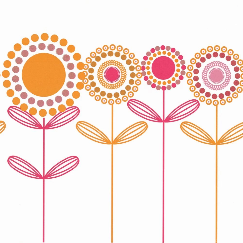 Buy Caselio Monique Wallpapers Border White / Orange / Pink