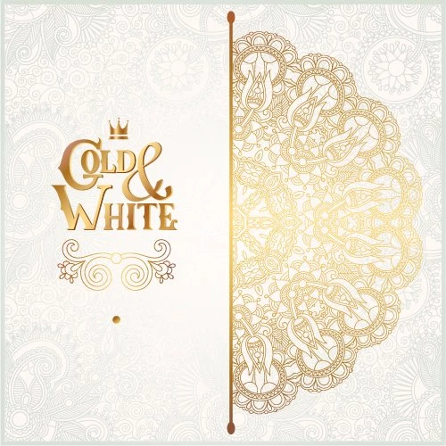 Gold With White Floral Ornaments Backgrounds Vector Illustration ...