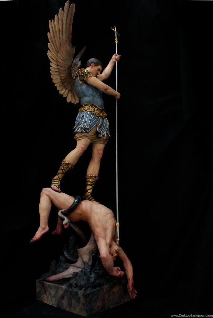 St. Michael The Archangel Casting Satan Into Hell. By ...