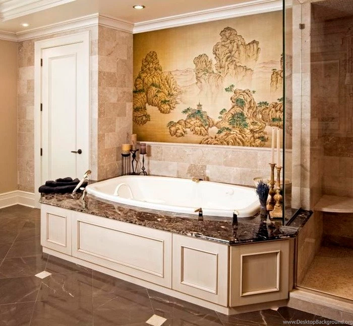 Classic Asian Wall Murals In Bathroom Wallpapers Mural Ideas 13728