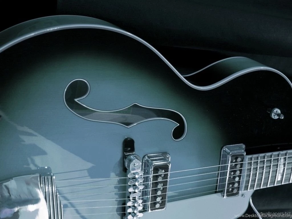 Vintage Guitar In Cool Blue