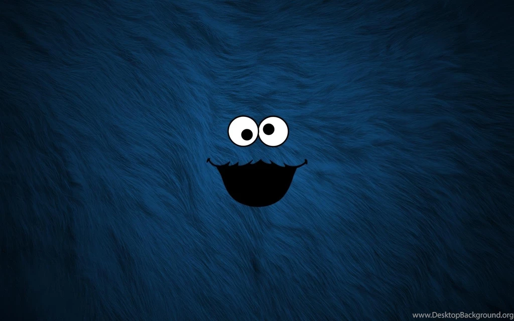 Cookie Monster Sesame Street Blue Smiling Wallpapers