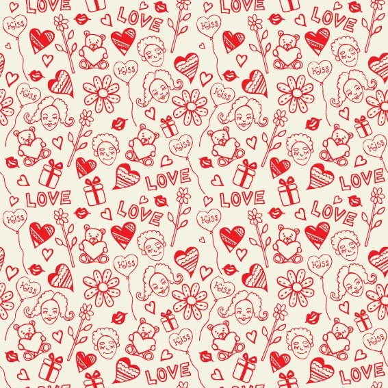 Lovely Small Peach Hearts Backgrounds Vector Material 2