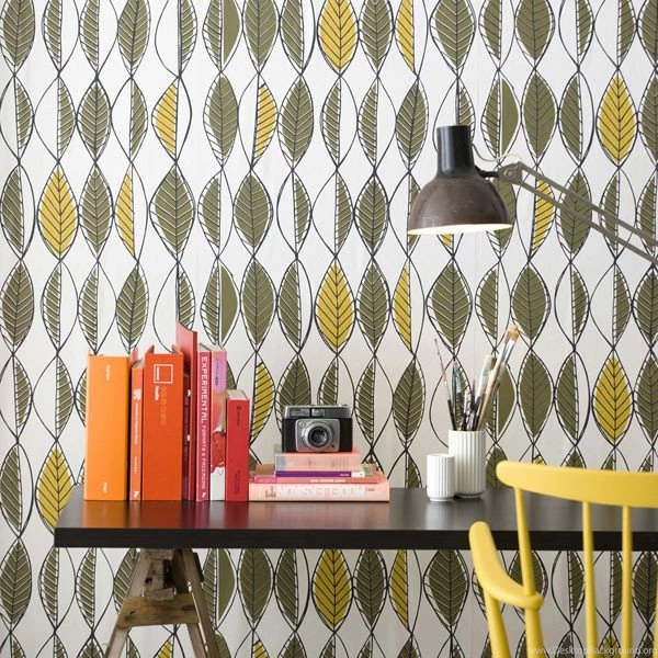 Ferm Living Retro Leaves Wallpapers   Modern   Wallpapers   Los ...