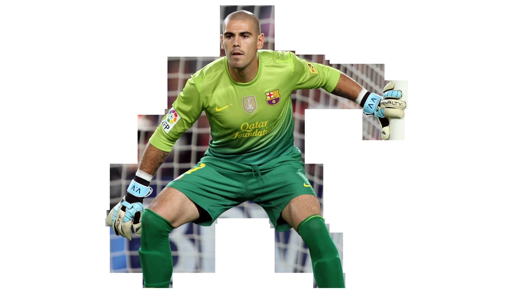 The Player Of Barcelona Victor Valdes On White Backgrounds ...