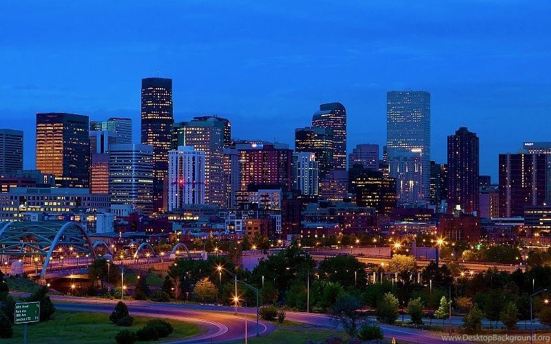 Denver, Colorado Skyline At Night Wallpapers Free Desktop ...