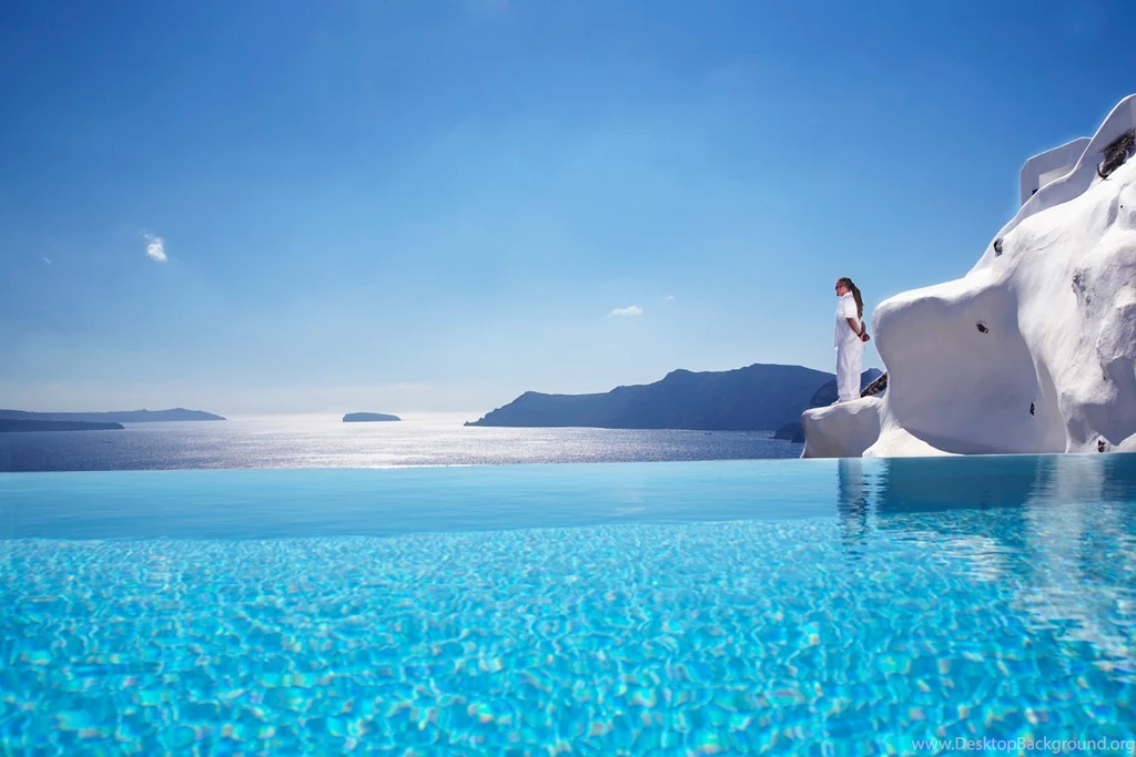 Blue Serenity Santorini Greece Wallpapers