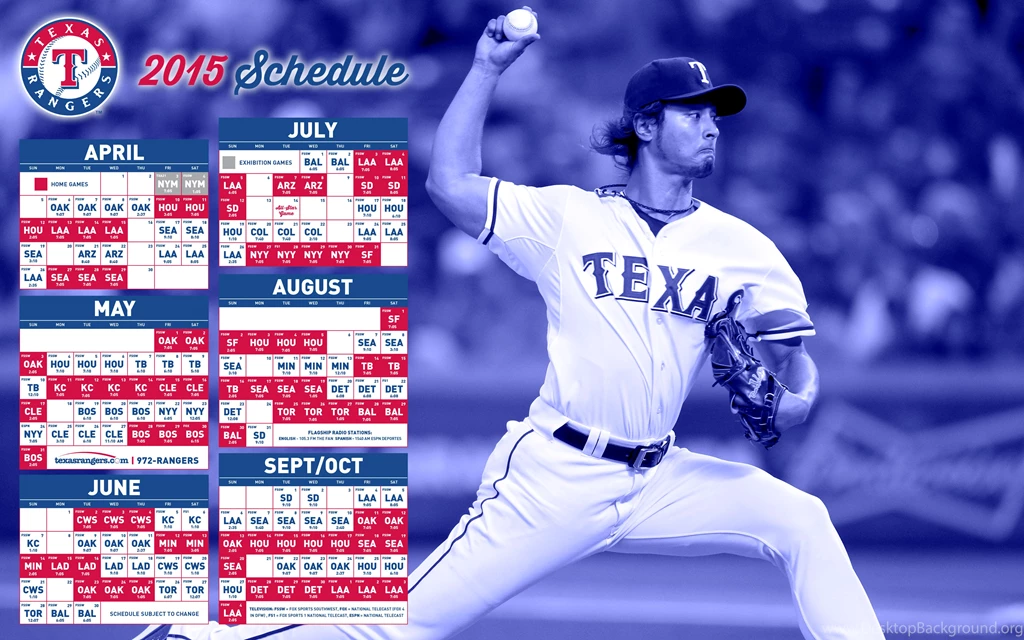 Texas Rangers 2015 MLB Season Schedule Wallpapers