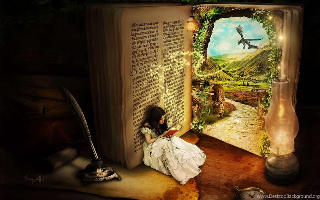 Girl Reading Fairy Tales Widescreen Wallpapers
