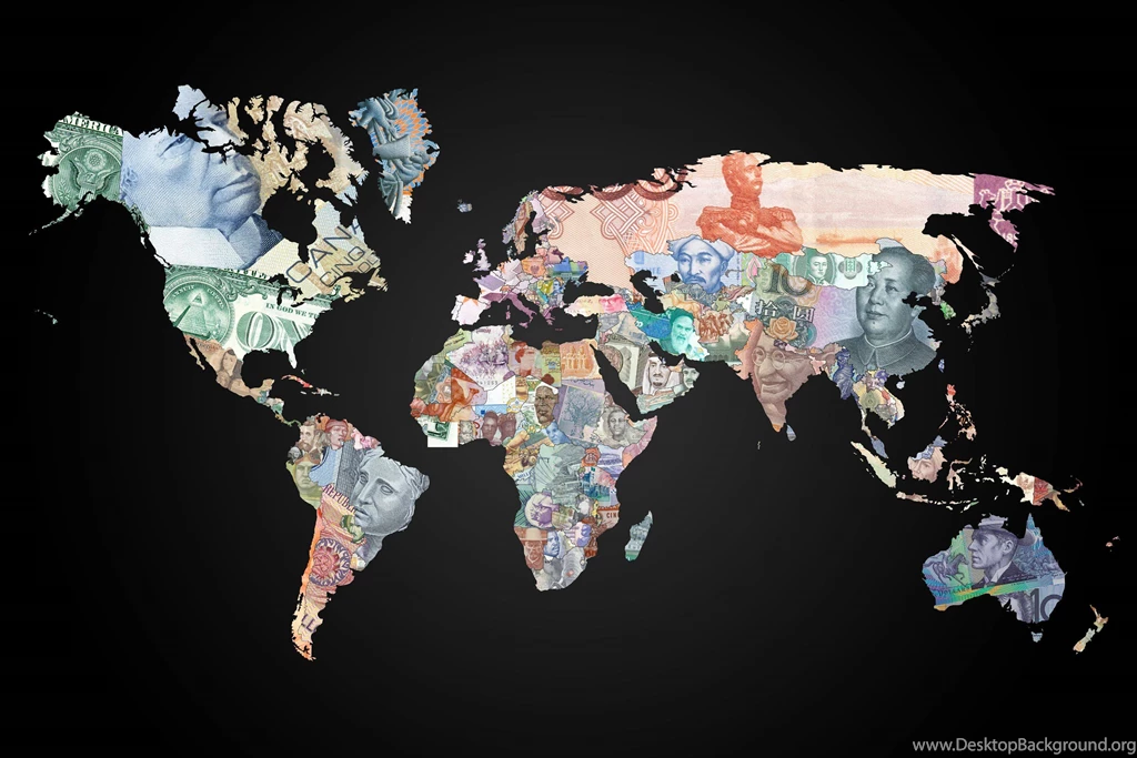 Pics] World Atlas Representing Countries With Their Currencies ...