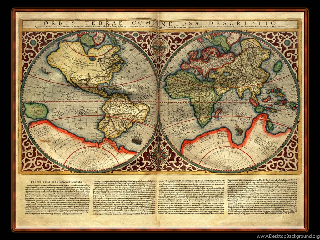 Map Wallpapers   Illuminated Manuscript Atlas Of Maps For Desktop ...