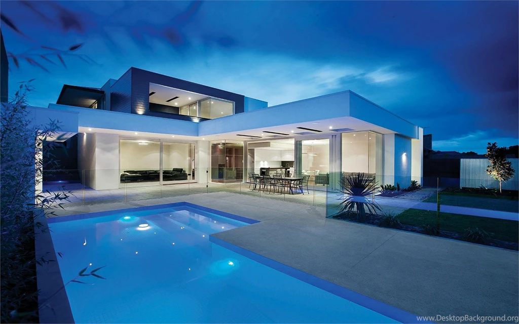 Modern Villa With Pool Wallpapers
