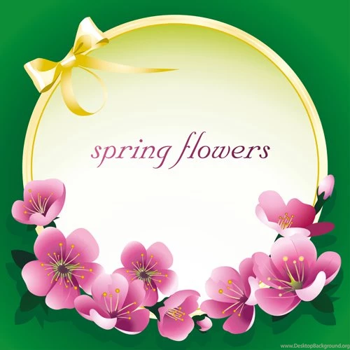 Dark Pink Flower Spring Backgrounds Set Vector 01   Vector ...