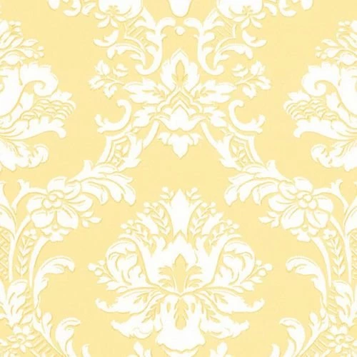 1960's Vintage Wallpapers Damask Yellow Flower Bouquets On White ...