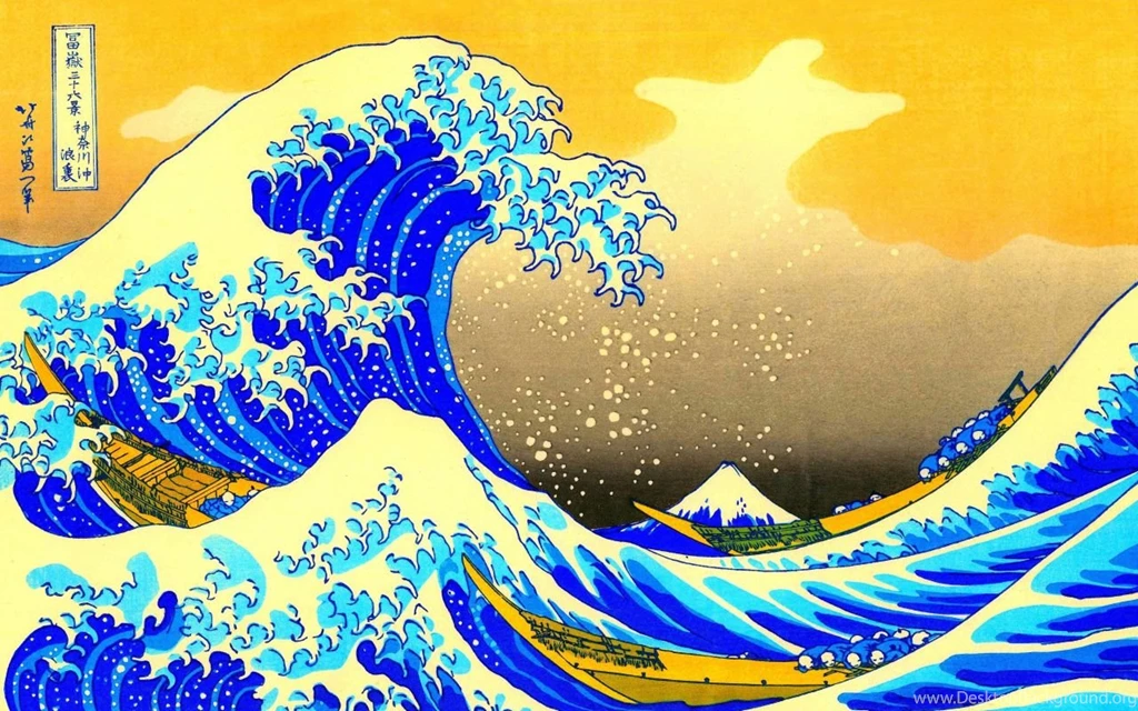 Japan The Great Wave Off Kanagawa Thirty Six Views Of Mount Fuji ...