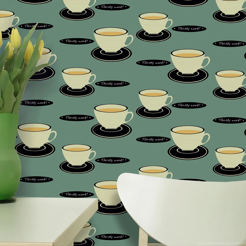 Tea Time (green) Wallpapers ATADesignsATADesigns