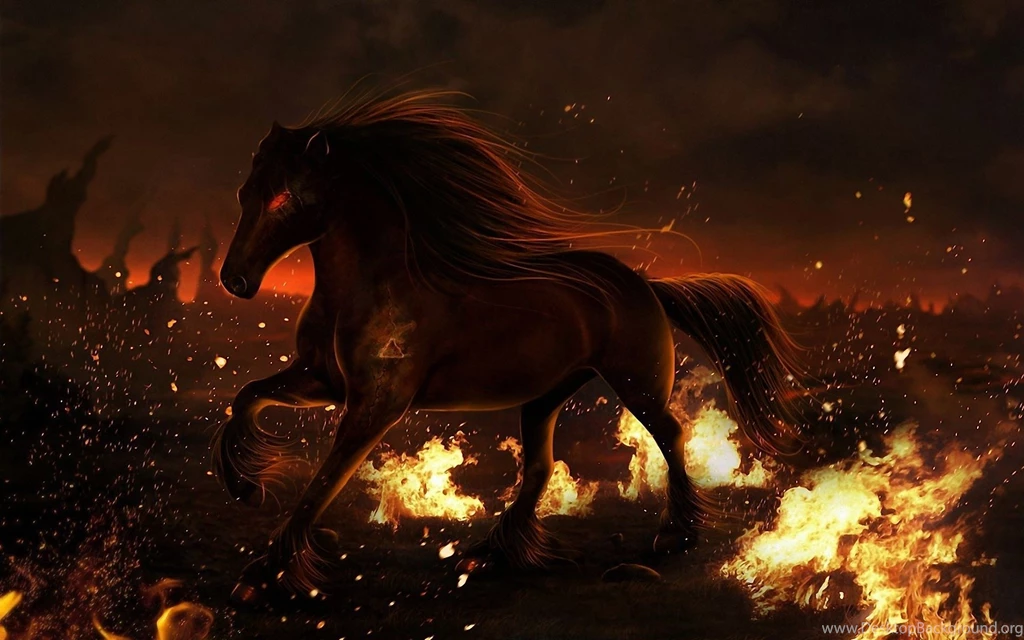 3D Horse On Fire Backgrounds Desktop