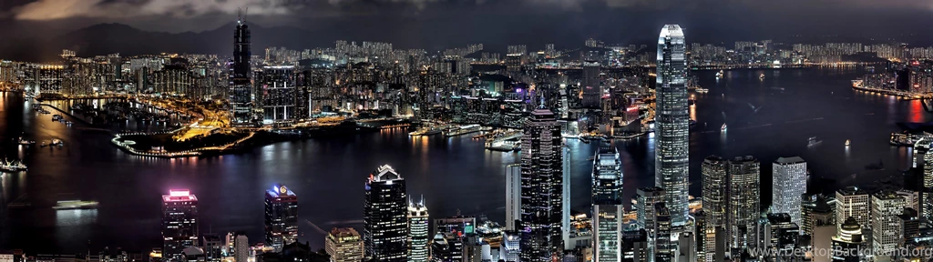 City At Night Wallpapers 3840x1080   (